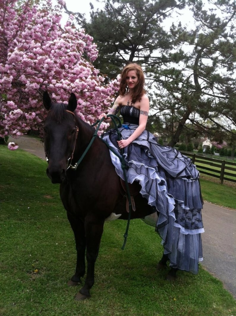 Black and White Gothic Wedding Dress Custom Made to your Measurements Missy Couture Bridal Gown image 2