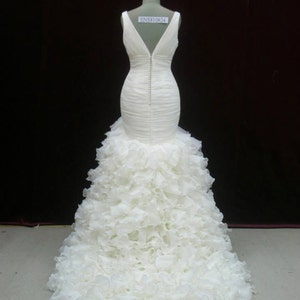 Beautiful Organza Pleated Bridal Gown with Straps Custom Made to your Measurements from award winning Bridal Salon