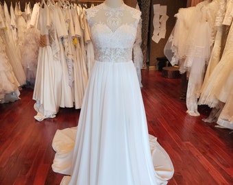 Sexy Chiffon Wedding Dress with Detachable Train