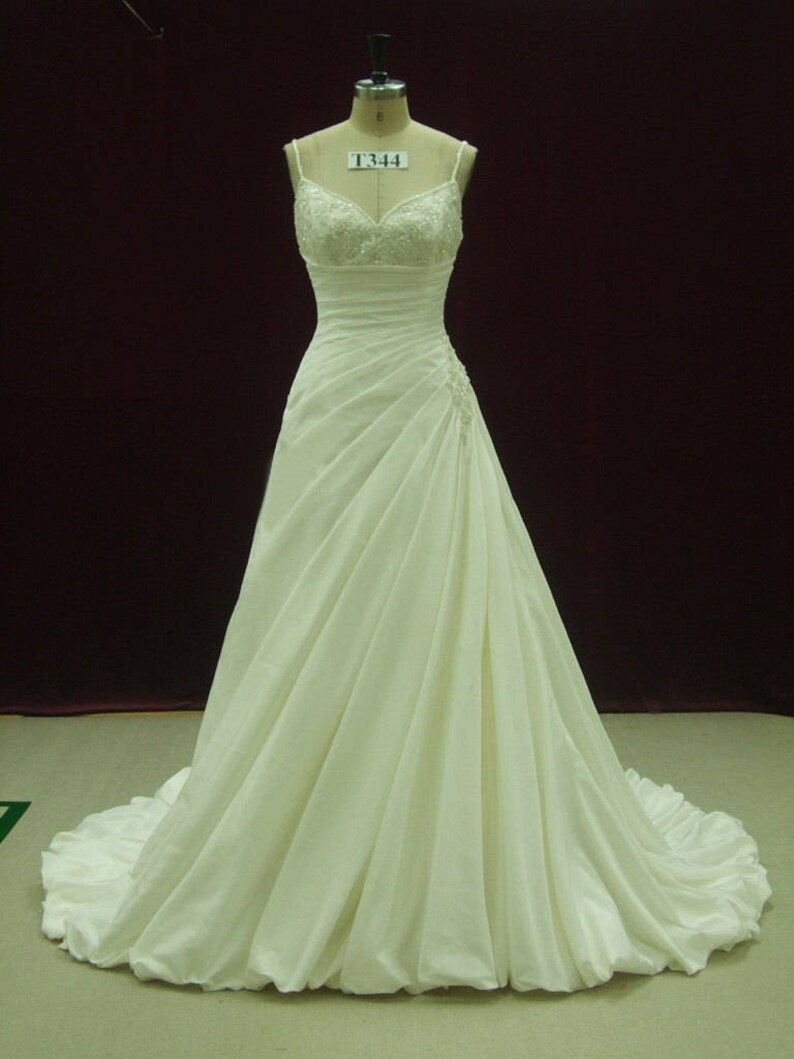 Slimming Wedding Dress With Straps Pleated Wedding Dress | Etsy