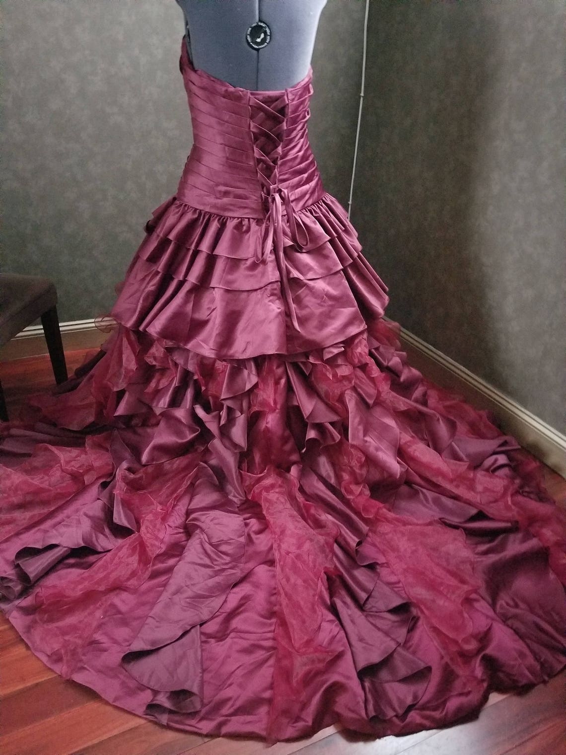 Plus Size Burgundy Wedding Dress Plus Size Wedding Dress Etsy