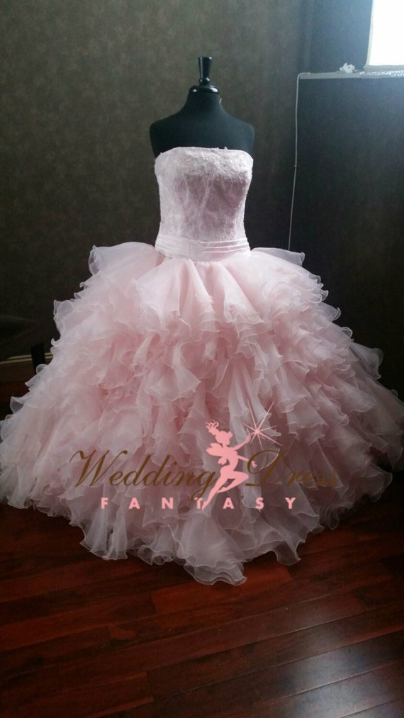 Baby pink deals wedding dress