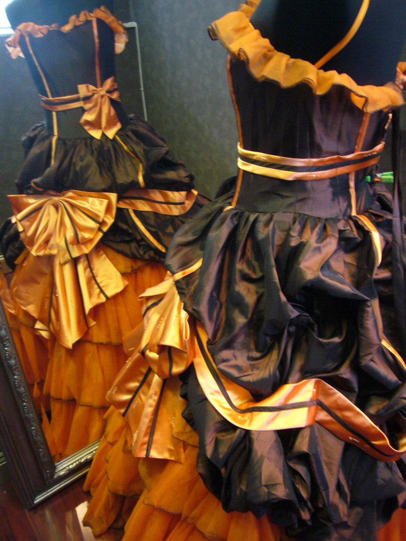 Orange and Brown Wedding Dress Halloween Wedding Dress Custom Made to your Measurements by Award Winning Bridal Salon image 2