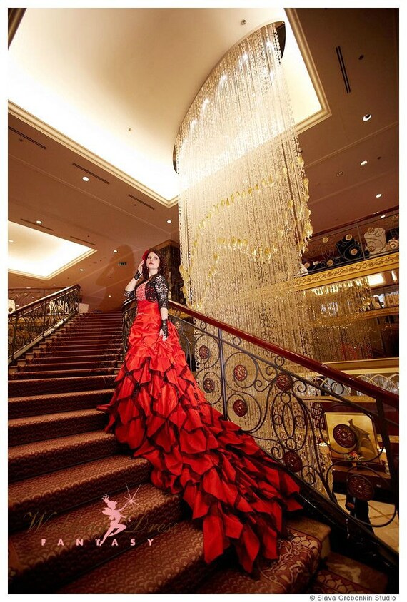 long red wedding dress