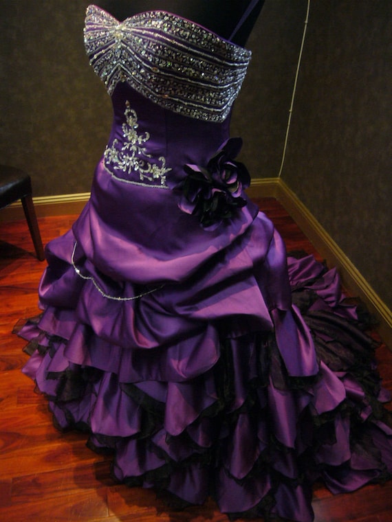 royal purple wedding dress