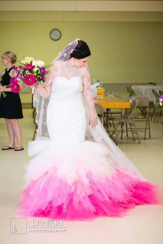 hot pink wedding dress