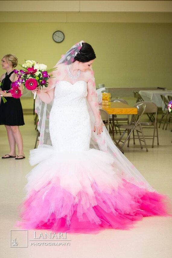 hot pink wedding dress