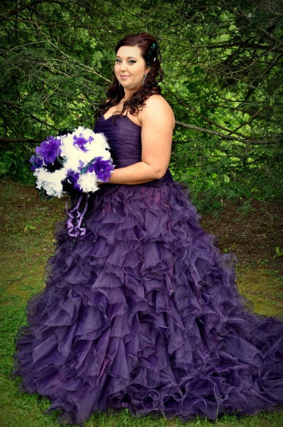 a purple wedding dress