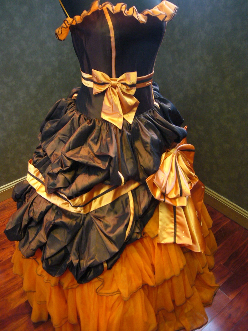 Orange and Brown Wedding Dress Halloween Wedding Dress Custom Made to your Measurements by Award Winning Bridal Salon image 4