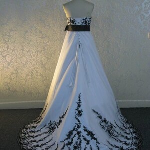 Stunning Black and White Bridal Gown Custom Made to your Measurements image 4