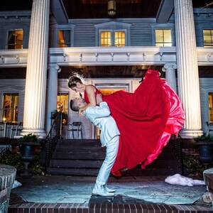 Elegant Red Wedding Dress, Red Bridal Gown, Red Wedding Gown image 5