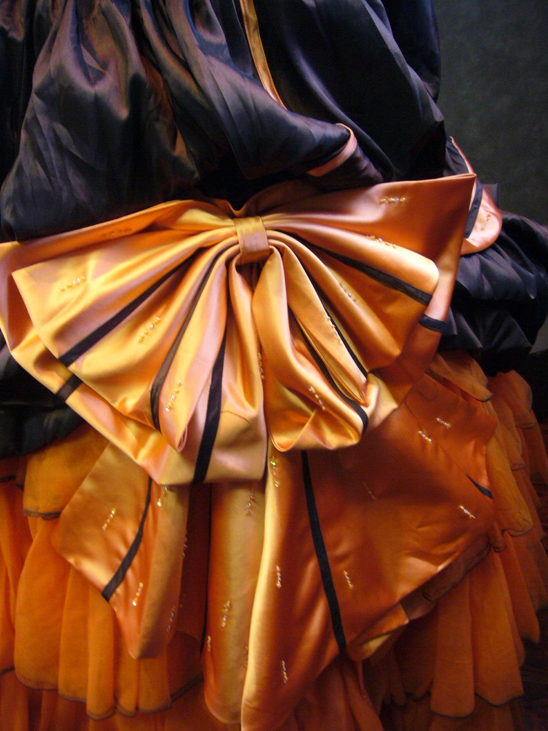 Orange and Brown Wedding Dress Halloween Wedding Dress Custom Made to your Measurements by Award Winning Bridal Salon image 3