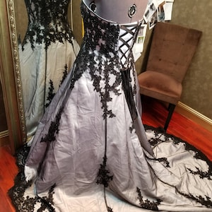 Gray and Black Wedding Dress Gothic Wedding Dress Unique - Etsy