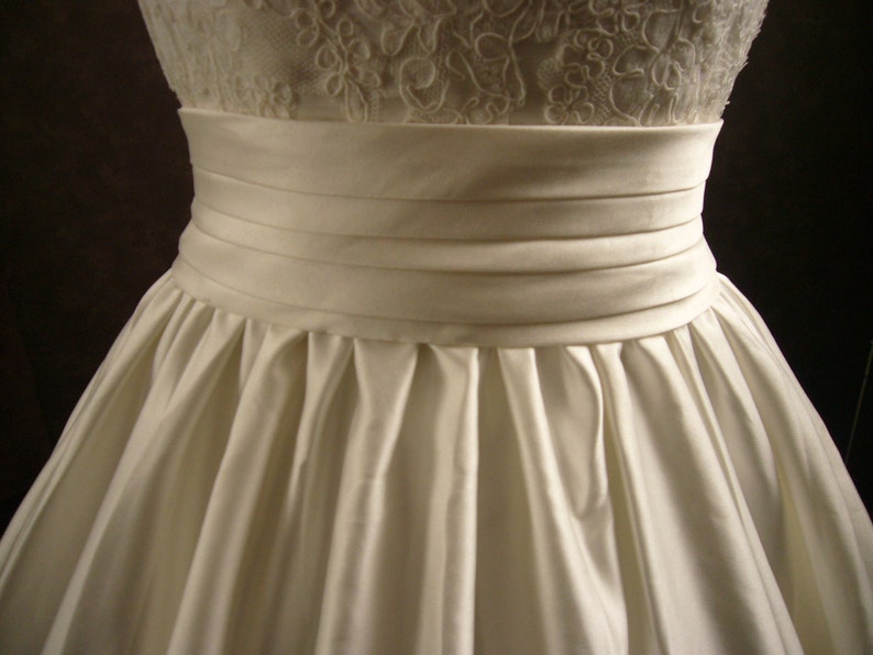 Custom Made Wedding Dress with Alencon French Lace Gathered Skirt Custom Made to your Measurements image 5