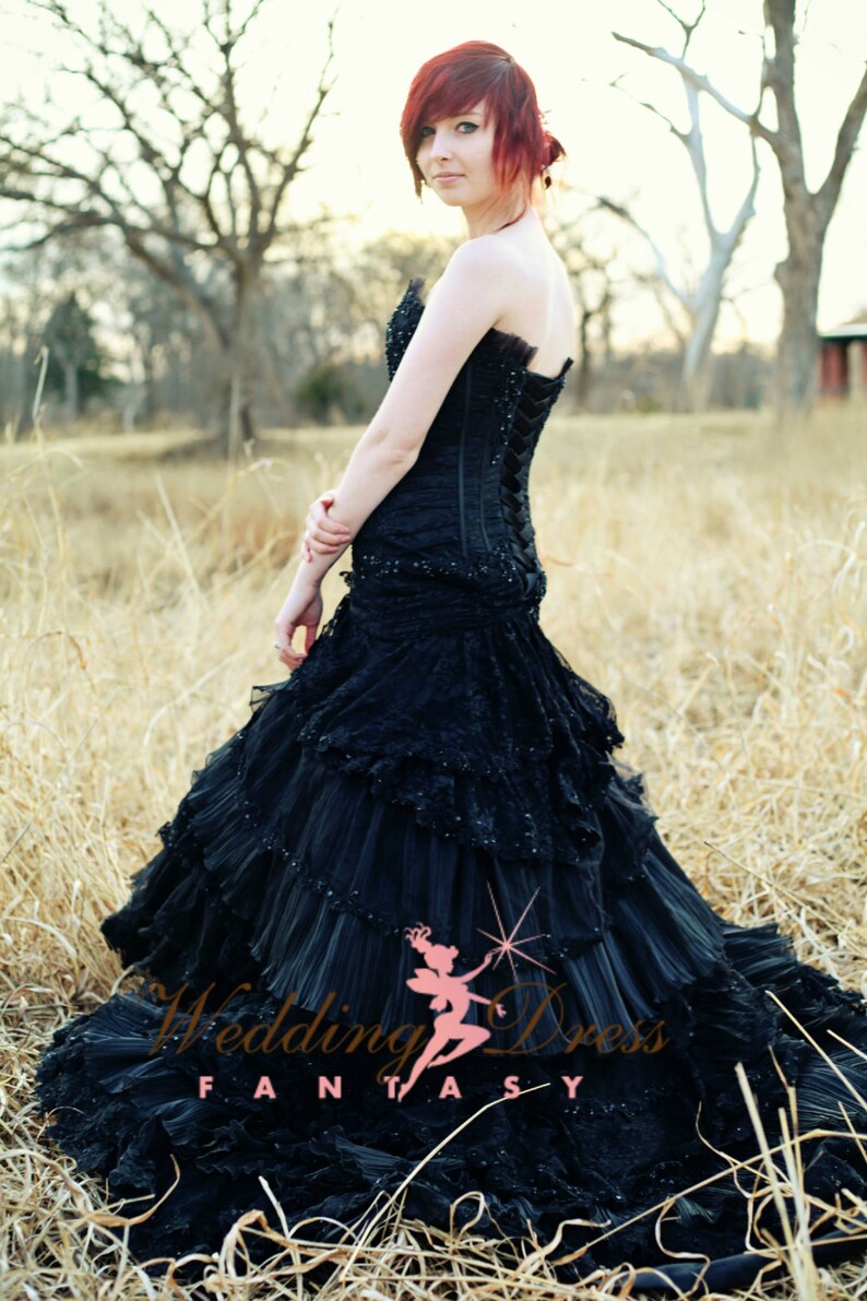 black wedding dress corset