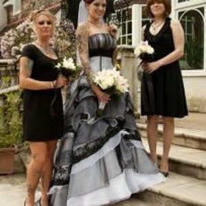 Black and White Gothic Wedding Dress Custom Made to your Measurements Missy Couture Bridal Gown image 4