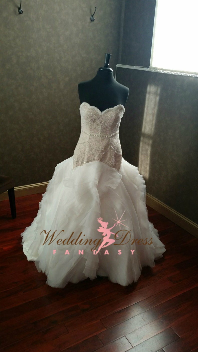 Gorgeous Cream Wedding Dress With Ivory Hand Beading - Etsy