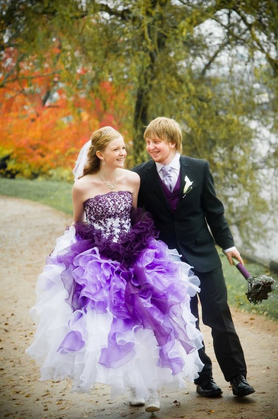 white purple ombre dress