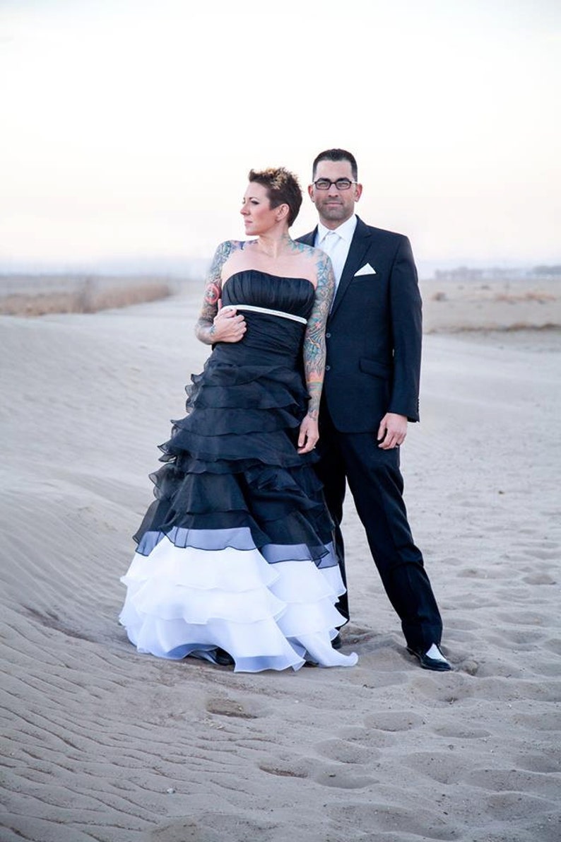 wearing black and white to a wedding