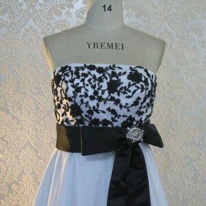 Stunning Black and White Bridal Gown Custom Made to your Measurements image 3