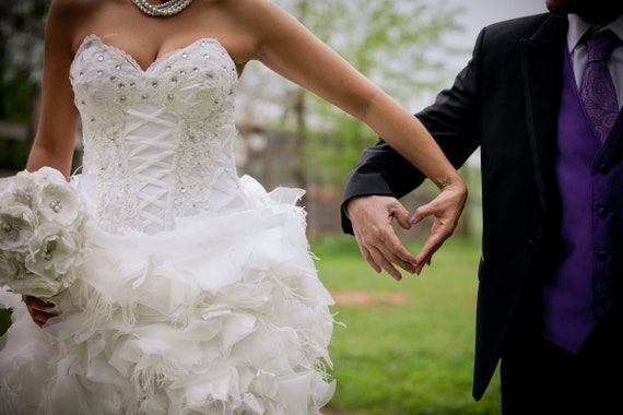 Corset Wedding Dress With Feathers And Crystals High Low Style Etsy
