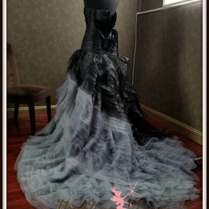 Black and Gray Wedding Dress, Black and Gray Bridal Bridal, Gothic ...