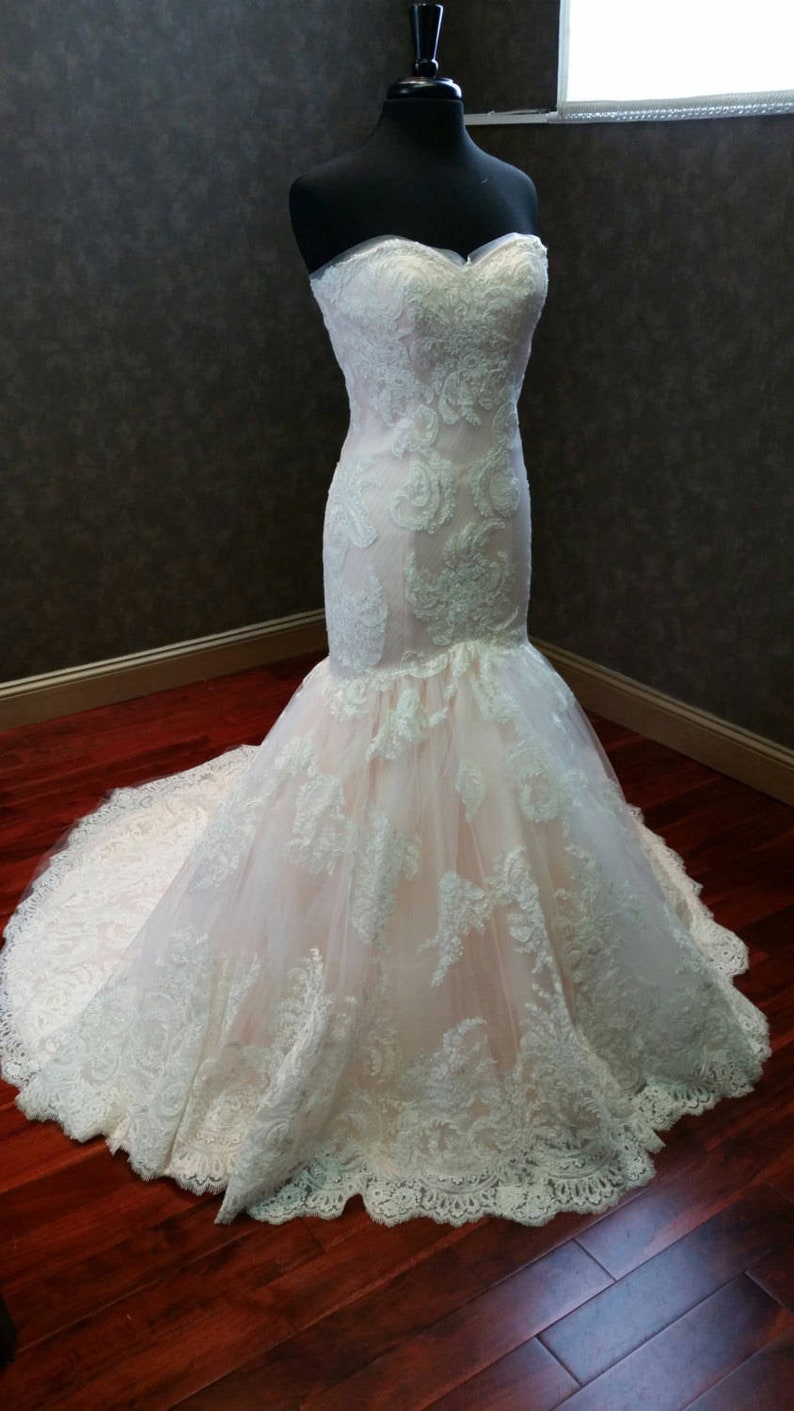 Ivory pink wedding dress Clearance