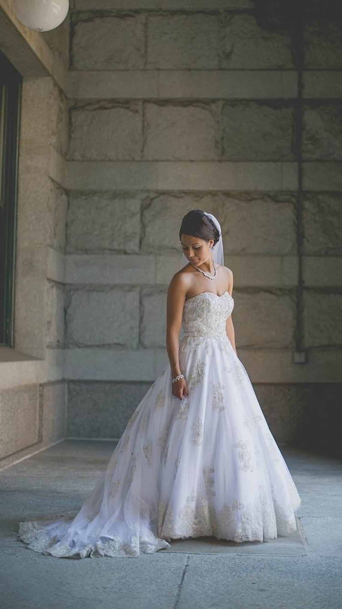 Princess Wedding Dress in White and Silver A Line Bridal Gown - Etsy