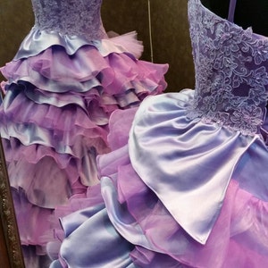 Orchid and Lilac Purple Wedding Dress with Straps, Purple Ballgown, Purple Bridal Gown, Alternative Wedding Dress, Unique Wedding Dress image 3
