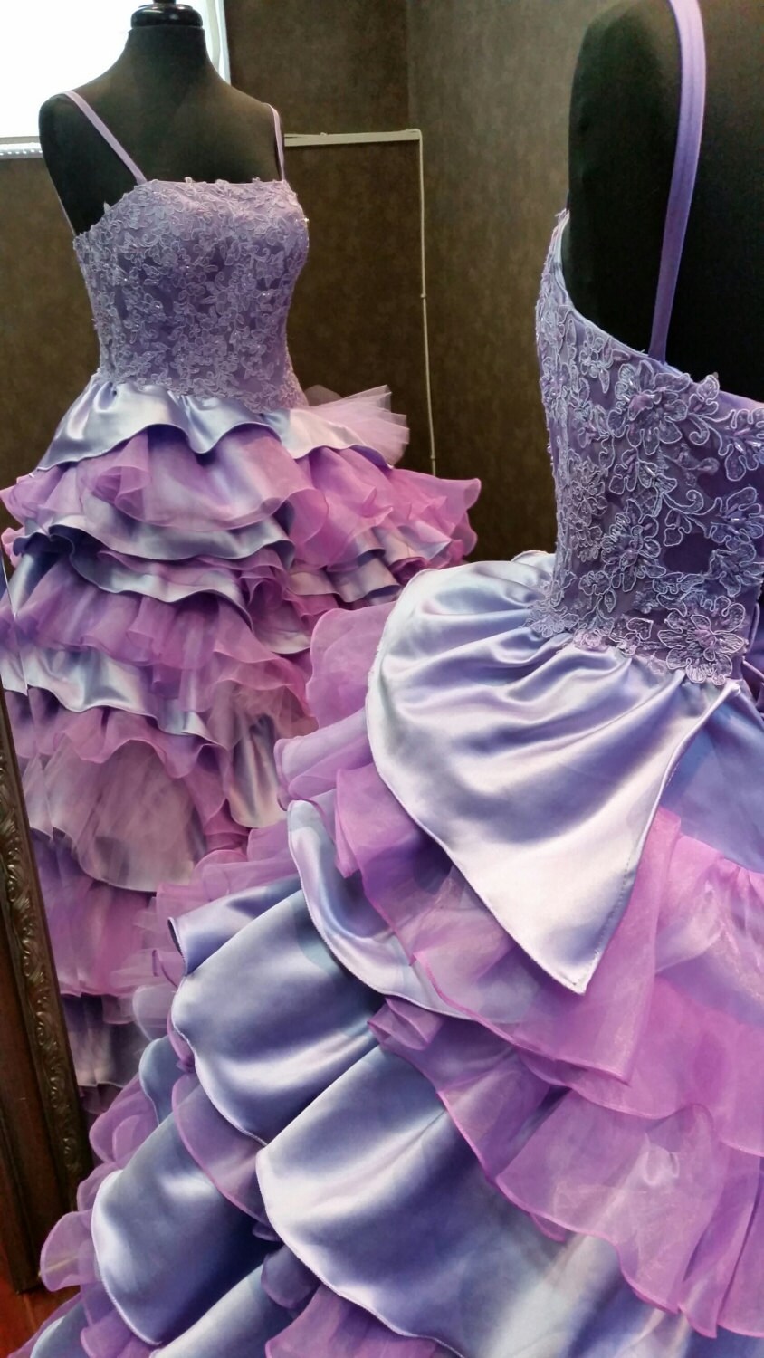 Orchid and Lilac Purple Wedding Dress With Straps, Purple Ballgown ...