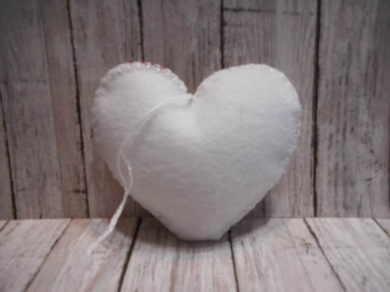 Country Decor, Valentines Gift Heart Ornaments Set of 3 Hearts