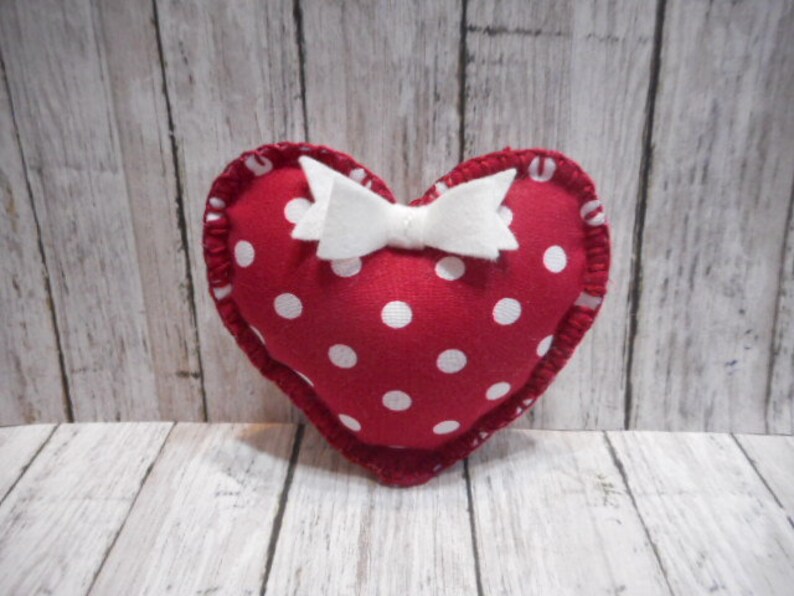 Country Decor, Valentines Gift Heart Ornaments Set of 3 Hearts