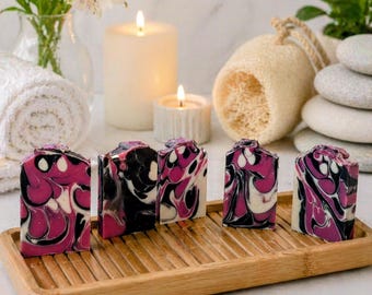 Bar Soap Handmade Shea Butter Coconut Milk Black Raspberry Vanilla Soap