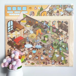 Grand kit d'autocollants déco 3D pour filles - Adorable ensemble de travaux manuels pour enfants et adultes, fournitures de scrapbooking et de décoration amusantes