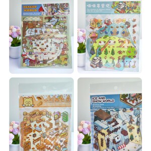 DIY 3D Aufkleber Szene, DIY Aufkleber, 3D Aufkleber Bausatz, Kitty Camping, Urlaub Geschenk, Geschenk für Mädchen, Miniatur Aufkleber, süße Katze