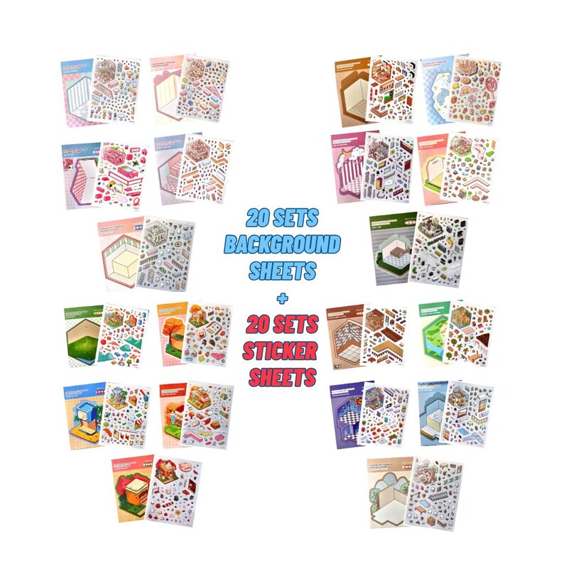 Sticker Set Example 20 Mini Sticker Sets: Super Kawaii DIY 3D Sticker Pack, Adorable Gift ...