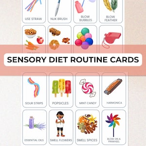 Sensorische routinekaarten voor kinderen | Afdrukbare visuele ondersteuning voor ADHD, autisme en SPD | Op sensorische voeding geïnspireerde pdf voor dagelijkse routines