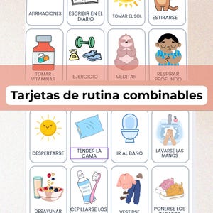 Tarjetas de Rutina Infantiles Combinables - Diarias y Visuales para Ninos Neurodivergentes
