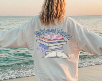 Book Stack PNG | "My Weekend is Booked" Clipart (Digital Download)