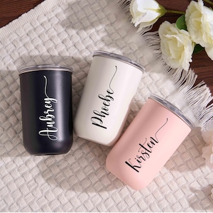 Custom Bridesmaid Tumbler, Stainless Coffee Cup, Bridesmaid Proposal Gift, Personalized Wine Tumbler, Bridesmaid Gift, Wedding Gifts for Her