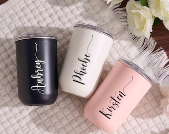 Custom Bridesmaid Tumbler, Stainless Coffee Cup, Bridesmaid Proposal Gift, Personalized Wine Tumbler, Bridesmaid Gift, Wedding Gifts for Her