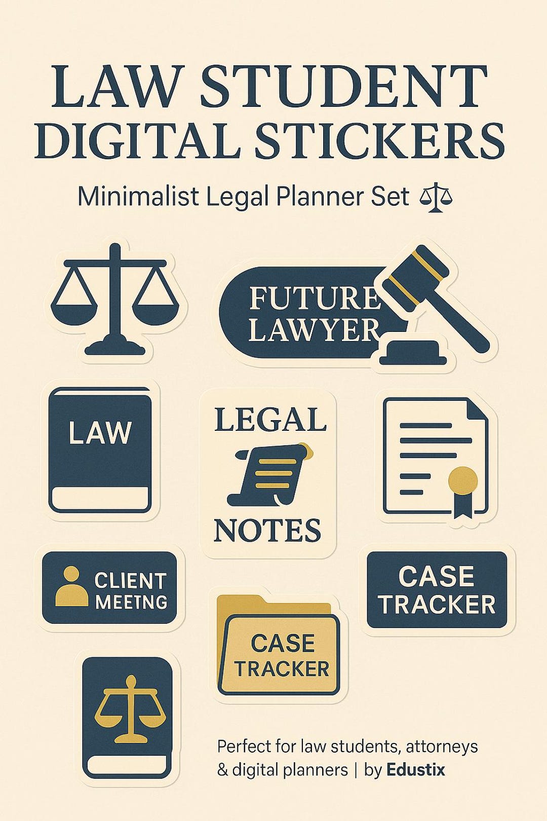 Law Student Digital Stickers | Legal Planner Stickers for Study & Work ...