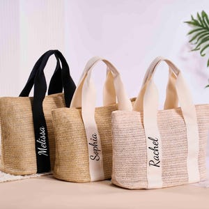 Beach Bag Personalized Burlap Tote Bag,Custom Straw Name Bags,Bridal Shower bag,Wedding Gift Tote,Beach Bag Bachelorette,Bridesmaid Proposal