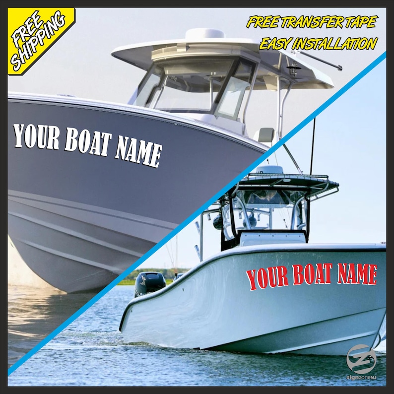 Red Boat Lettering Custom Boat Name Vinyl Decal: Personalized Yacht Lettering - Etsy