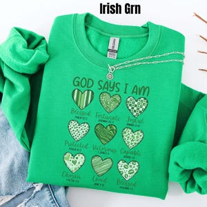 This sweatshirt is more than cute—it’s a declaration of faith 💚 The Gildan crewneck fit is soft, cozy, and easy to style, whether you’re heading to church, running errands, or enjoying a relaxed St. Patrick’s Day celebration. Each word reminds you of God’s truth about who you are—something worth carrying with you every day. If you love Christian gifts that are meaningful, wearable, and uplifting, this one belongs in your closet.