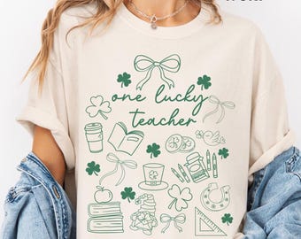 One Lucky Teacher Comfort Colors Shirt Fun St Patrick's Day Teaching Shirt Funny Teacher Appreciation Gift Cute Irish Teacher Shirt