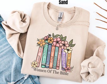Women of the Bible Christian Sweatshirt Cute Faith Based Crewneck Religious Shirt Trendy Book Lover Christian Apparel Gift for Women