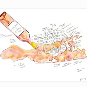 Vineyards of Long Island Map - Rosé Version