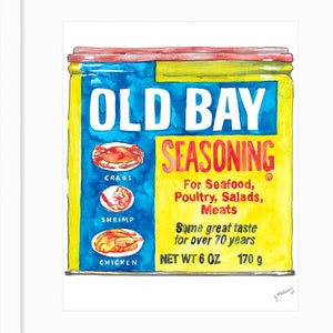 Old Bay Tin Watercolor Print