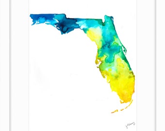 Florida Watercolor Map
